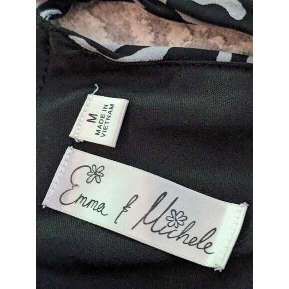 Emma & Michele Jumpsuit Womens M Zebra Print Halter Flared Sleeveless Tie Back - Picture 7 of 13